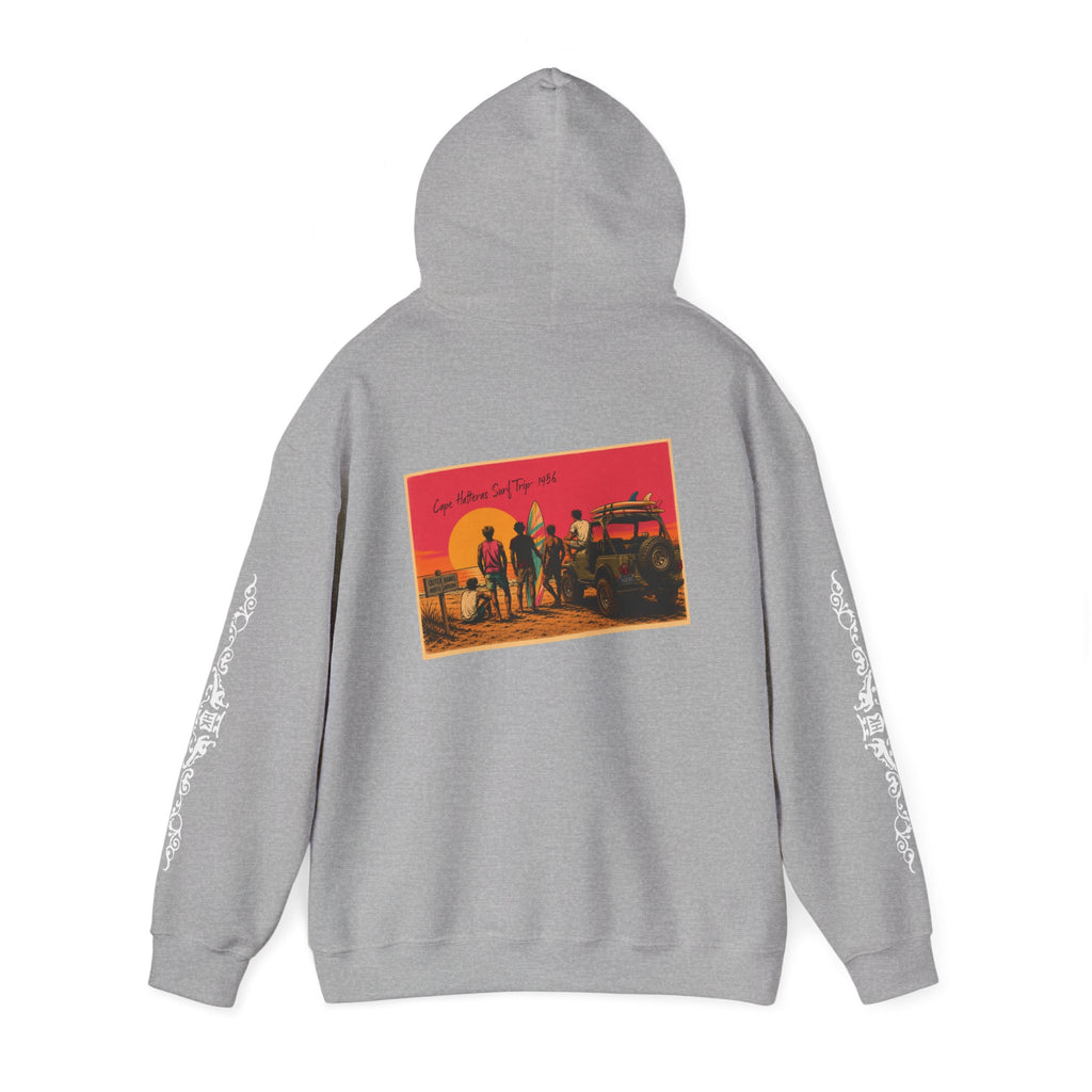 Surf Crew Vintage Sunset Hoodie — Beach Surfing Graphic Pullover