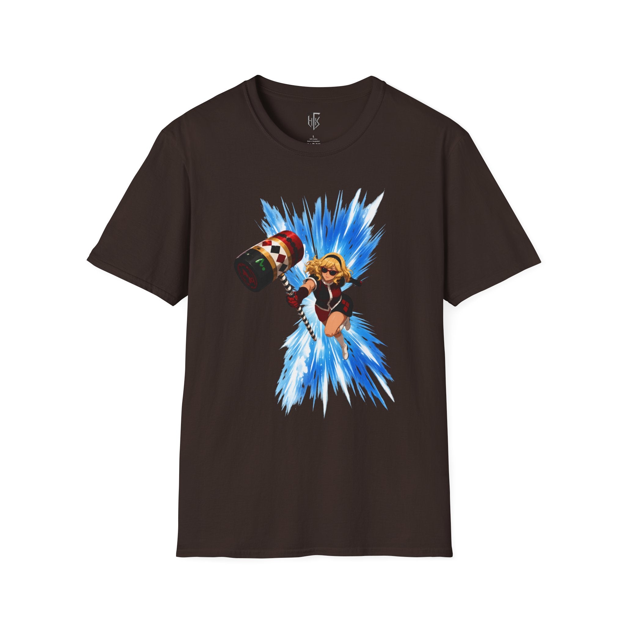 Graphic T-Shirt — Anime Girl Hammer Attack Design
