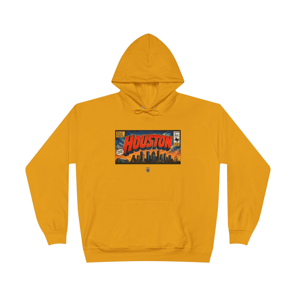 Houston Skyline Hoodie — Vintage Comic Book Design