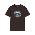 Space City T-Shirt — Vintage Rocket & Skyline Graphic Tee