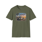 Galveston Beach Vintage T-Shirt — Texas Sunset Jeep Graphic