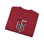 Shield Monogram Tee — Elegant Metallic Initials Graphic T-Shirt
