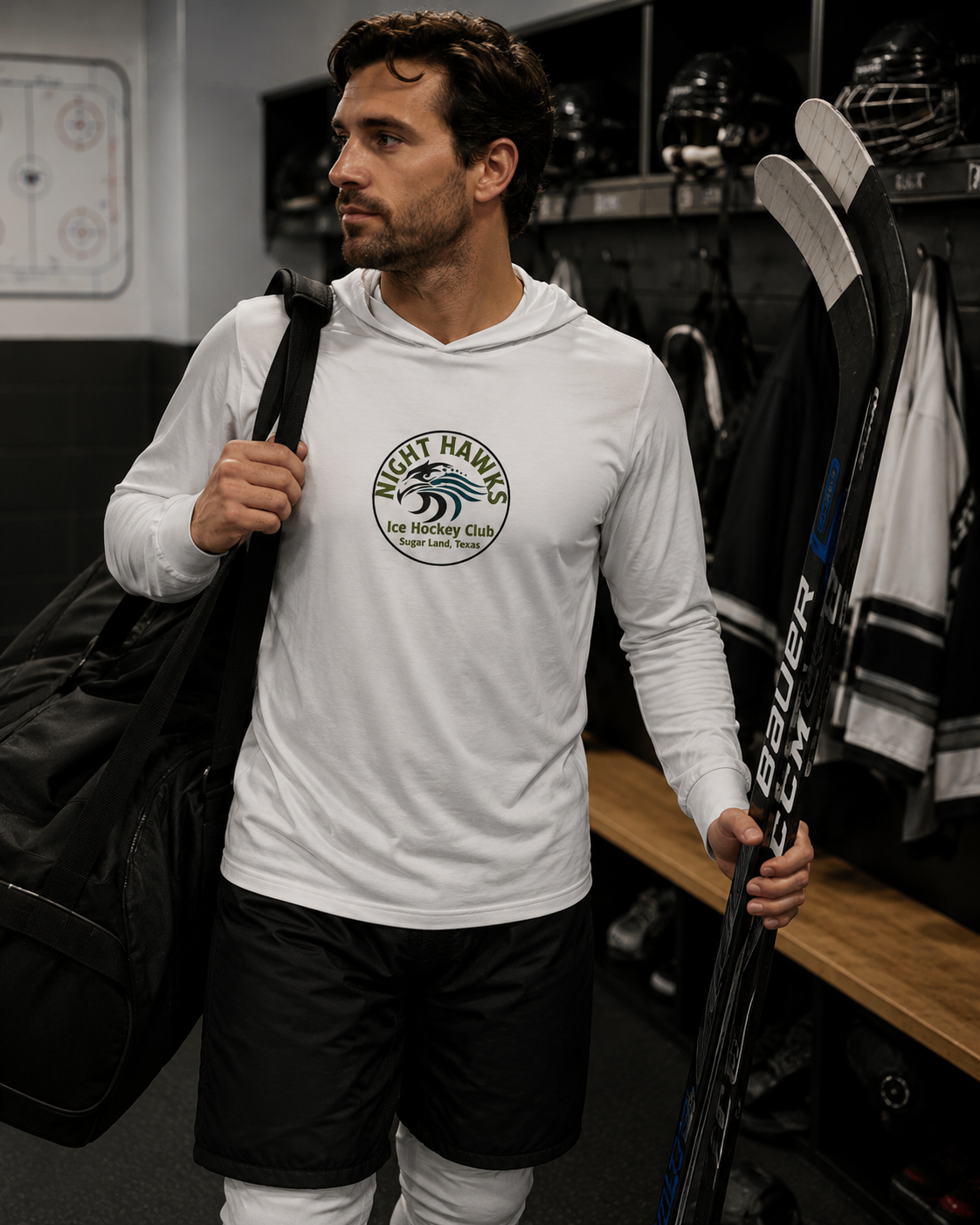 Hooded long-sleeve tee