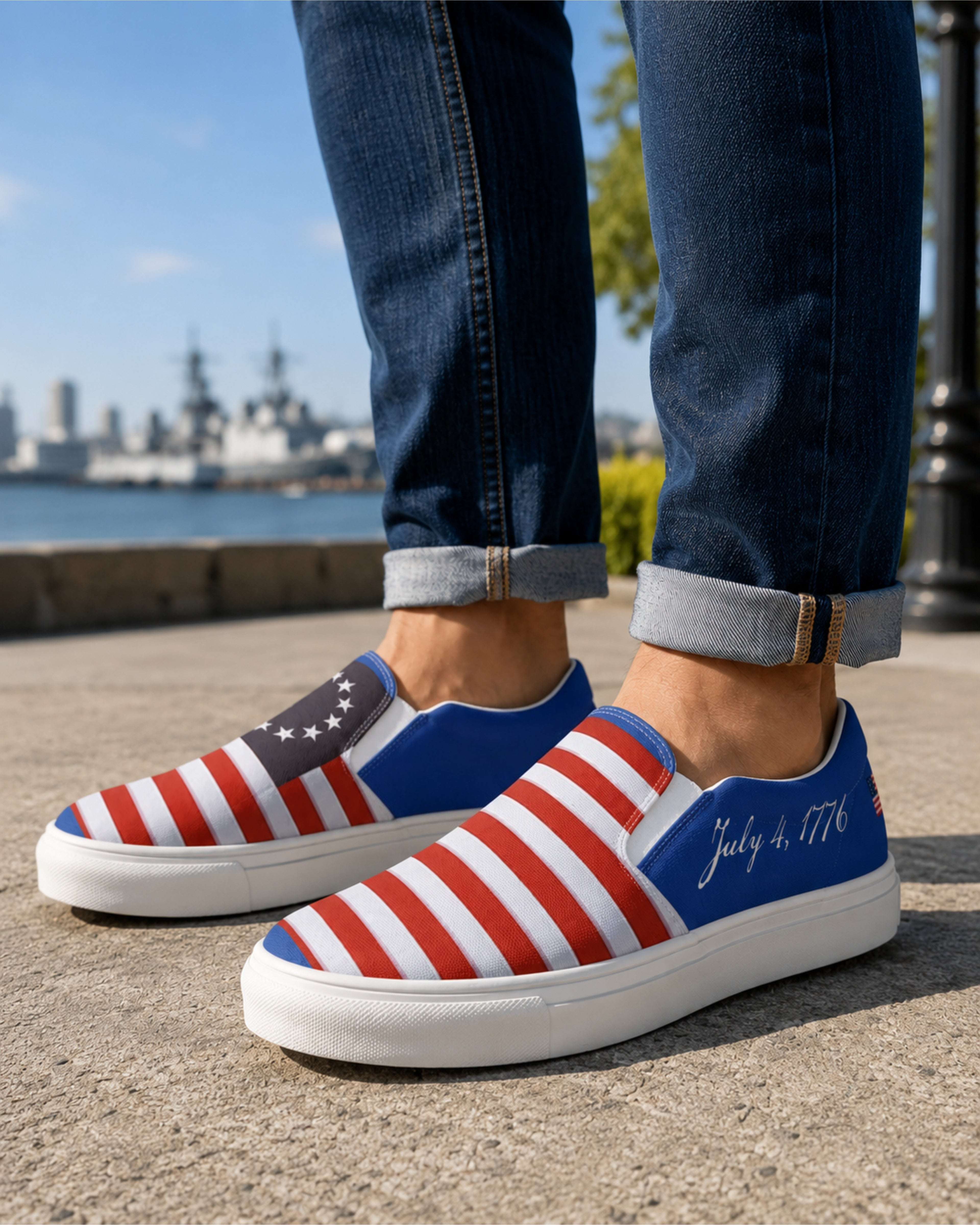 Betsy Ross Flag Slip-On Sneakers