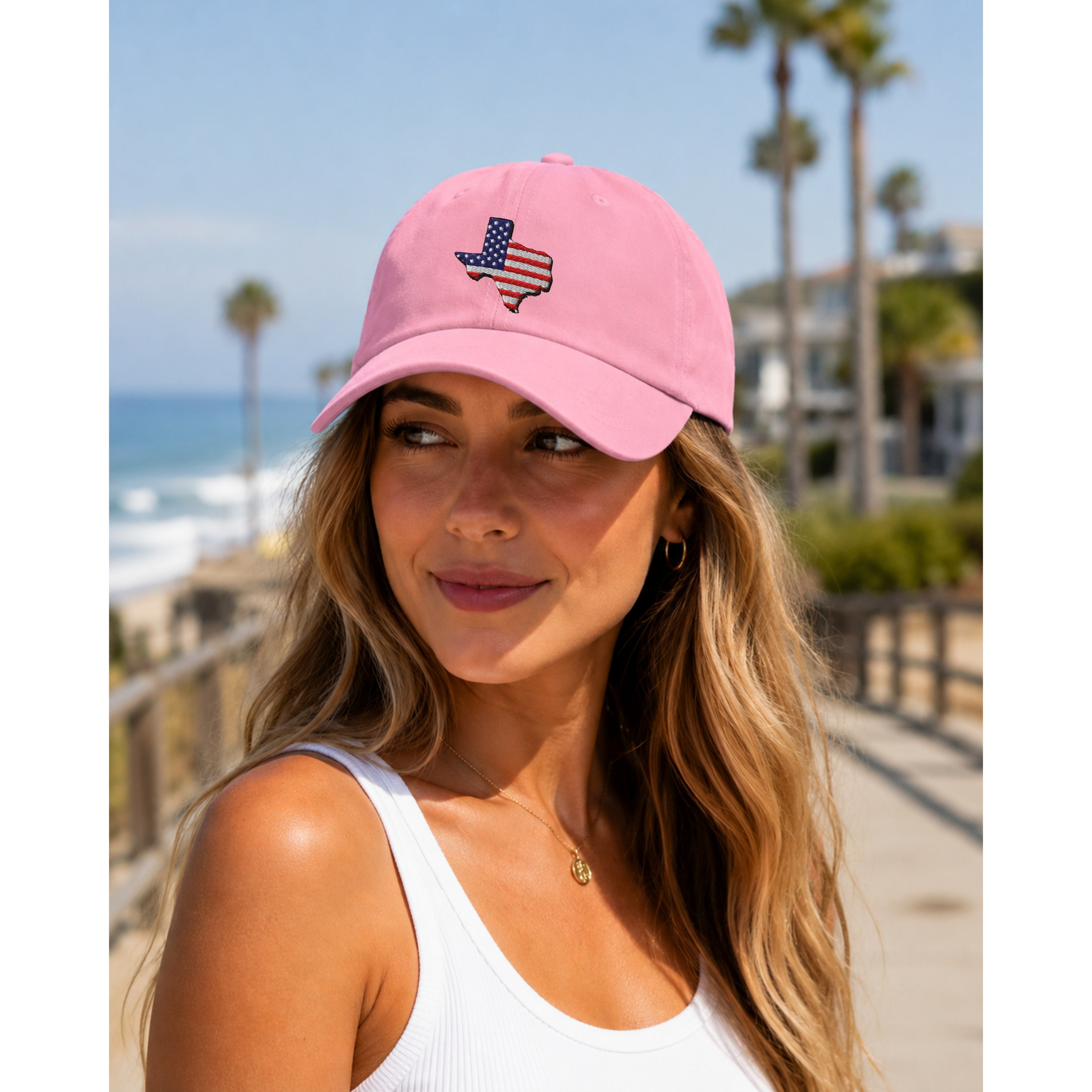 Texas American Flag Map Hat